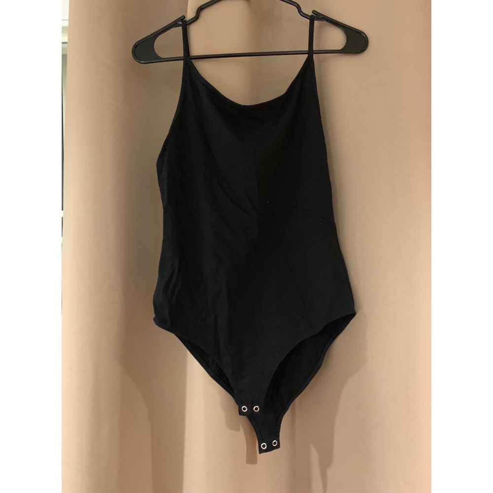 Black spaghetti strap bodysuit